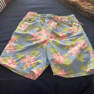 Polo Ralph Lauren Blue Floral Men's swim Shorts NEW
